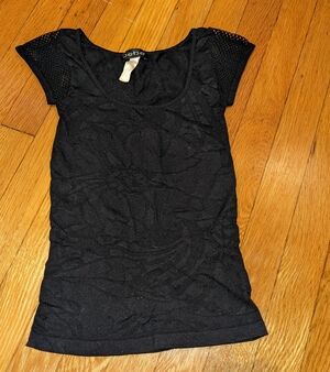 Bebe Bodycon Textured Short Sleeve Top